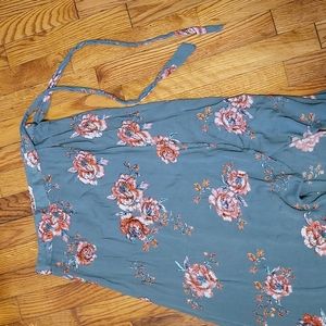 High-low floral wrap skirt